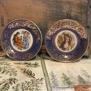 vintage Guillen miniature porcelain plates/saucers from Madrid Spain